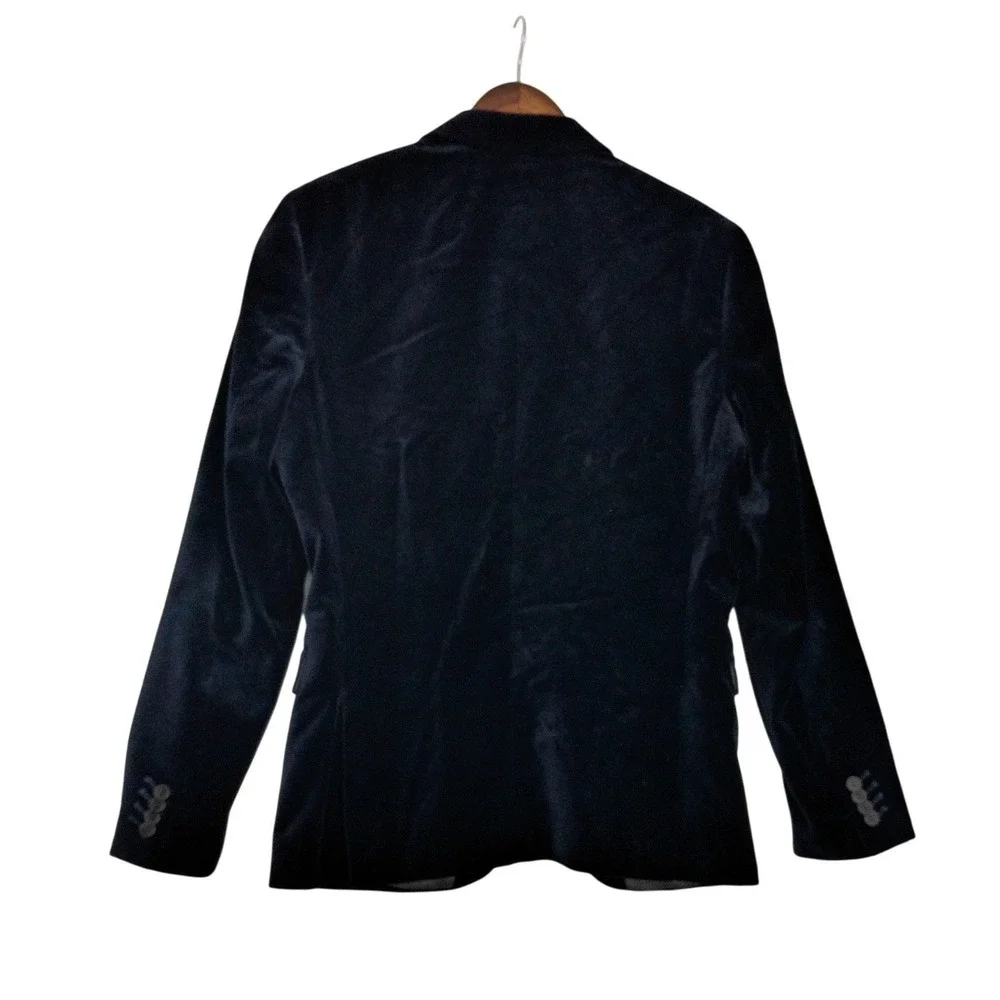 Mens‎ Navy Velvet Evening Blazer Slim Fit 40R Luxury Formal Jacket NWOT
